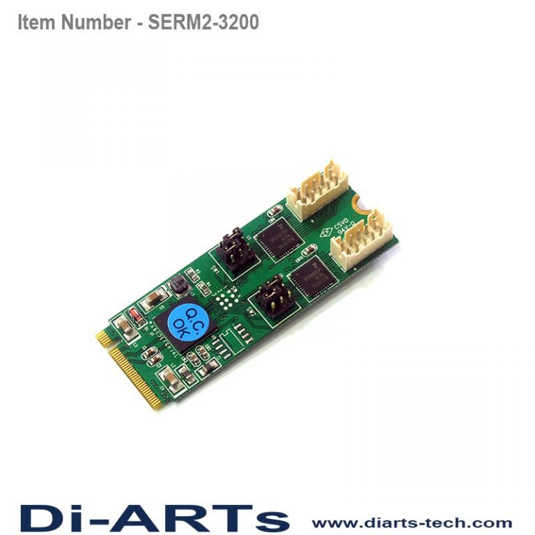 2 port High Speed RS232 RS422 RS485 M.2 Card DiARTs Technology
