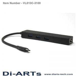 3 port USB HUB 1 port GigaLAN USB-C connector VL813C-3100