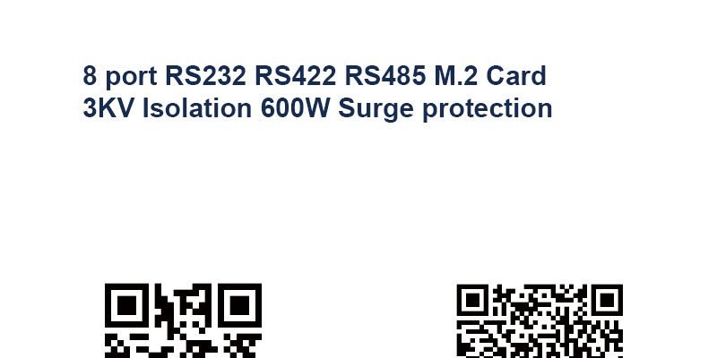 SERM2-T3800iS embedded 8 port RS232/422/485 M.2 Card