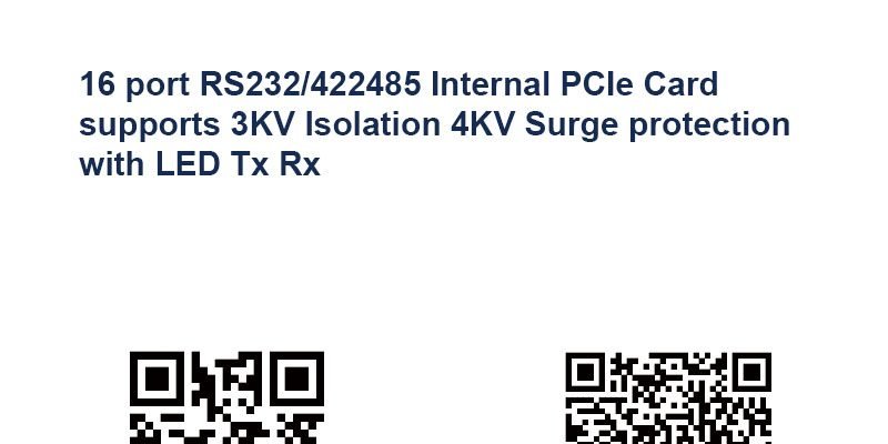 SERPE-T3160iS Internal 16 port RS232/422/485 PCIe card Isolation Surge embedded